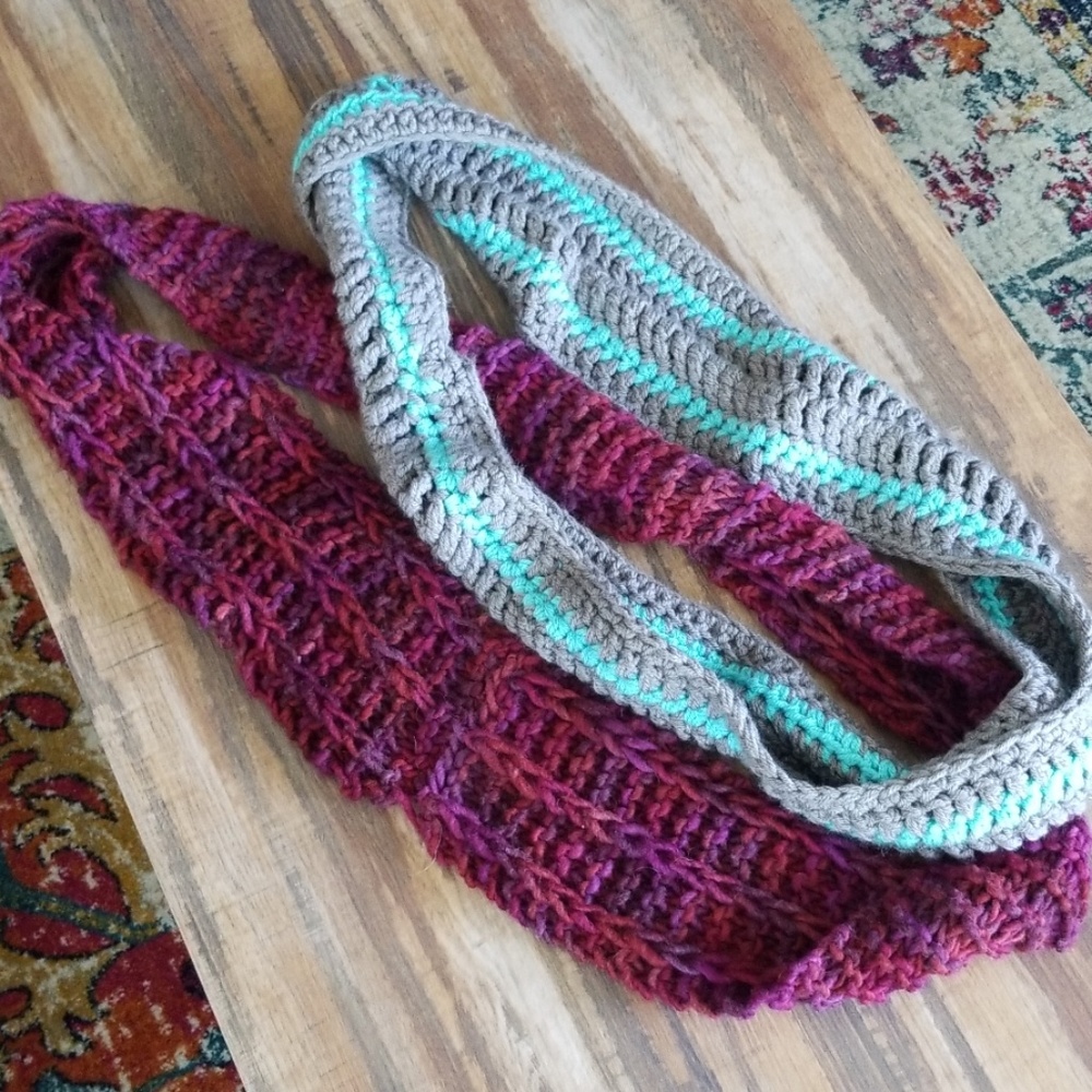 Knit Infinity Scarves - 2 for 1!